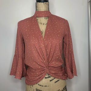Pink Patterned Blouse